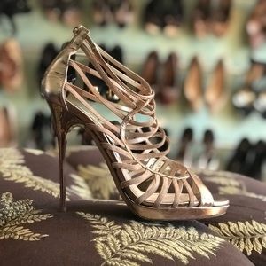 Jimmy Choo gold Strappy gladiator sandals